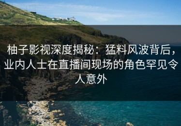 柚子影视深度揭秘：猛料风波背后，业内人士在直播间现场的角色罕见令人意外