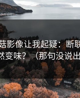 这条蘑菇影像让我起疑：断联之后为什么突然变味？（那句没说出口的话）
