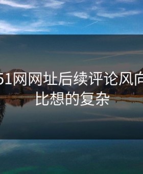 刚曝出51网网址后续评论风向，结果比想的复杂
