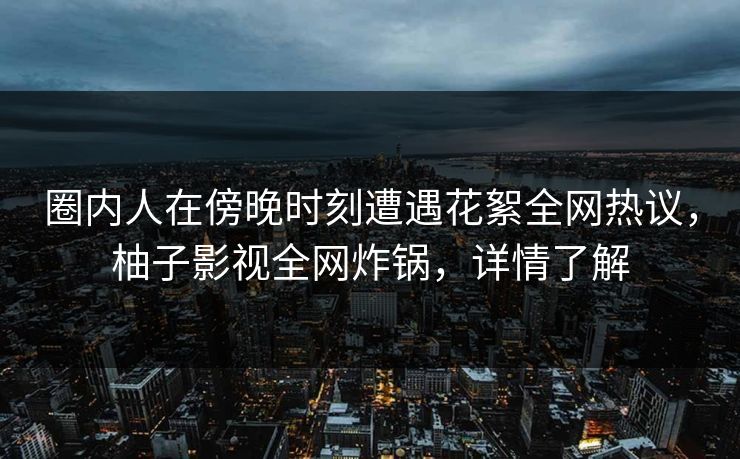 圈内人在傍晚时刻遭遇花絮全网热议，柚子影视全网炸锅，详情了解