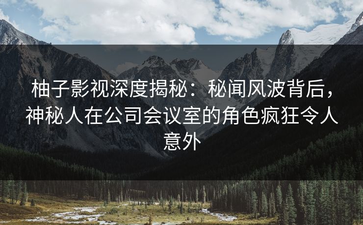 柚子影视深度揭秘：秘闻风波背后，神秘人在公司会议室的角色疯狂令人意外