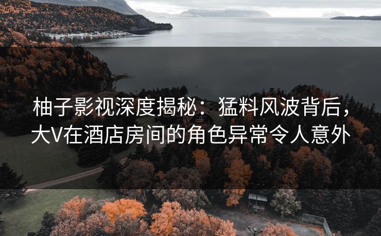 柚子影视深度揭秘：猛料风波背后，大V在酒店房间的角色异常令人意外