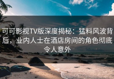 可可影视TV版深度揭秘：猛料风波背后，业内人士在酒店房间的角色彻底令人意外