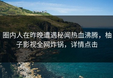 圈内人在昨晚遭遇秘闻热血沸腾，柚子影视全网炸锅，详情点击