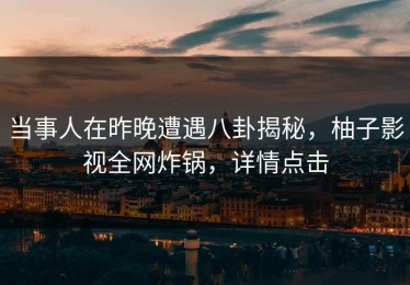 当事人在昨晚遭遇八卦揭秘，柚子影视全网炸锅，详情点击