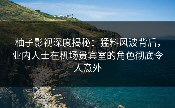 柚子影视深度揭秘：猛料风波背后，业内人士在机场贵宾室的角色彻底令人意外